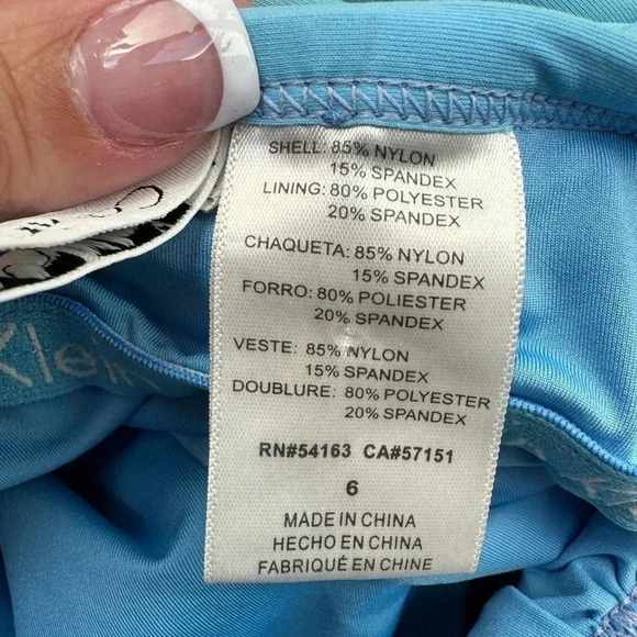 Calvin Klein Logo Classic One Piece Swimsuit Tiffany Blue Women’s Size 6 Small - Picture 14 of 16